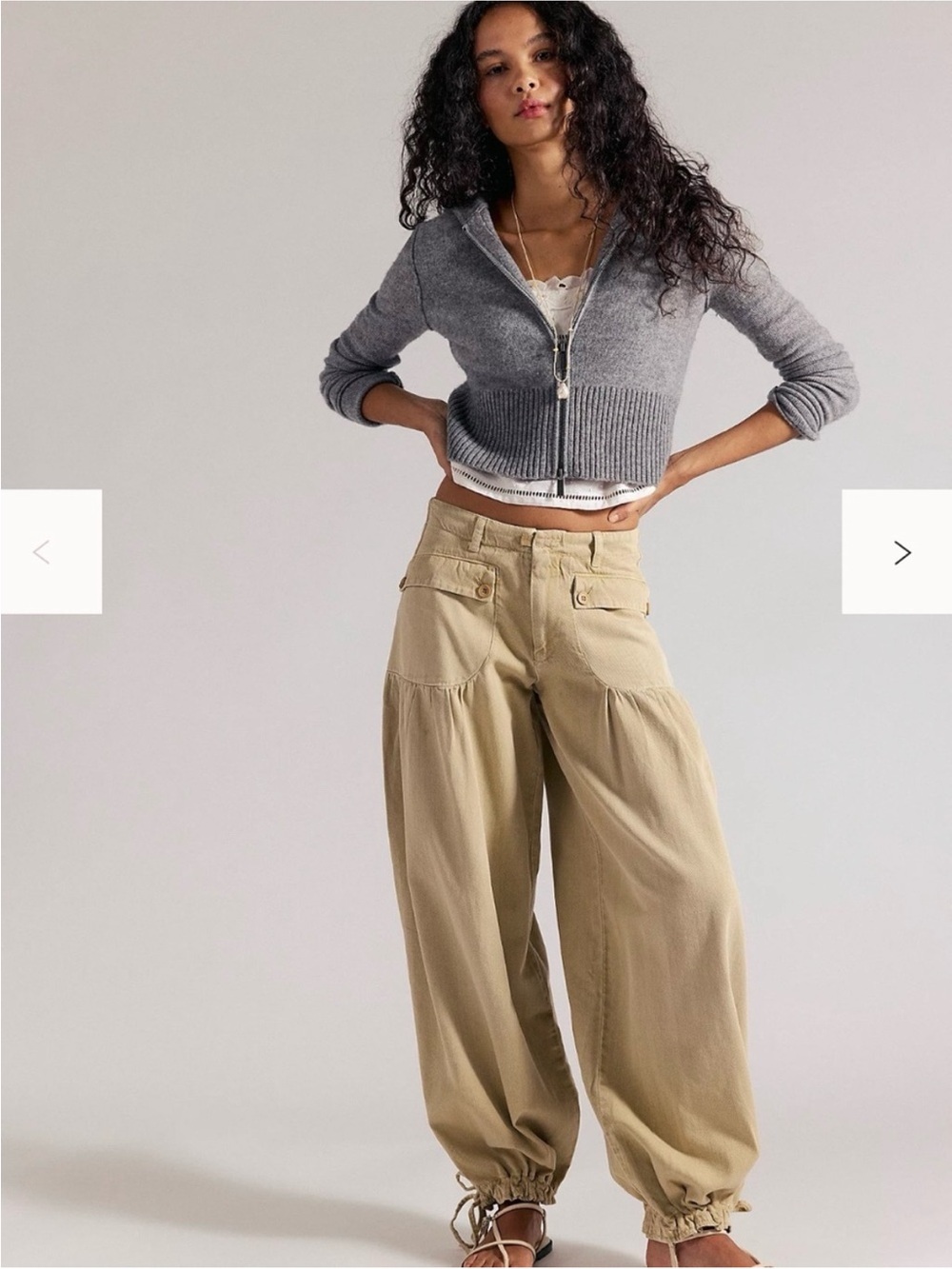 Free People We The Free Lotus Balloon Jeans 28 Neutral